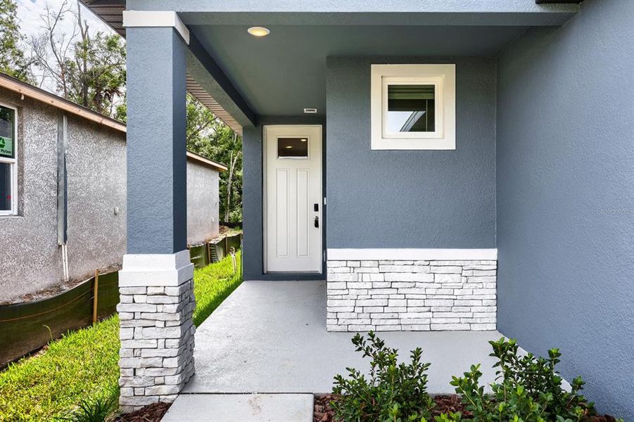 Exterior details and patio area of a home in Leyland Preserve - Premier Series, Brooksville (Image 3). Exterior details and patio area of a home in Leyland Preserve - Premier Series, Brooksville (Image 3).
