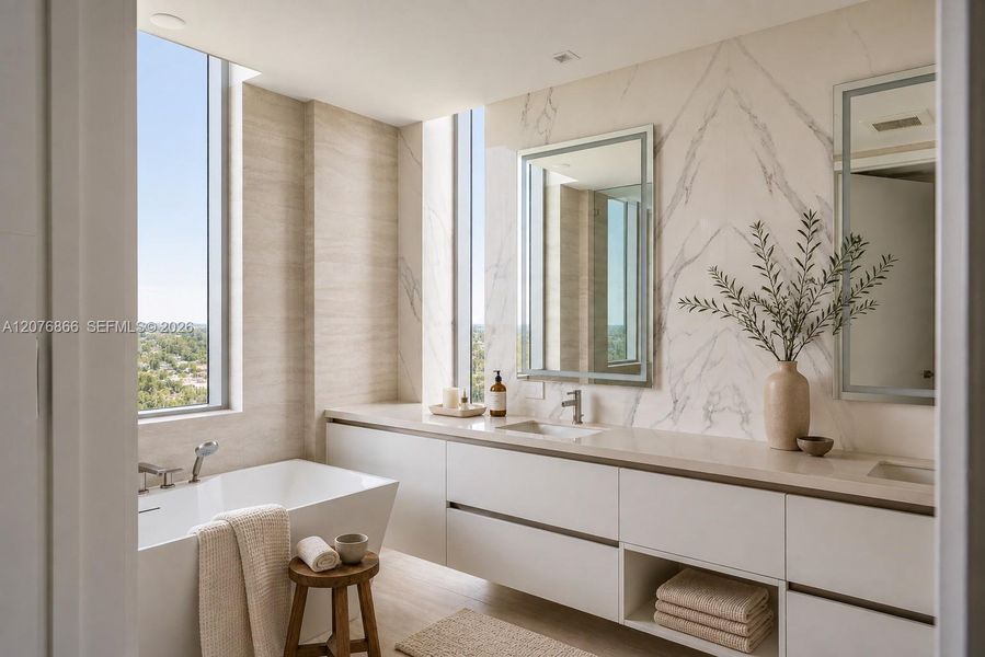 Furnished interior view inside a new home in , Palm Beach (Image 9).