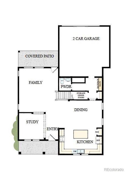 2D floor plan layout of this home in Painted Prairie Meadow Collection, Aurora, CO (Image 3).