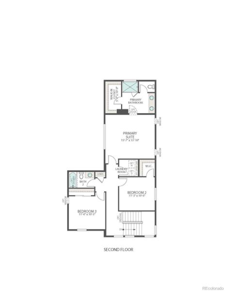 2D floor plan layout of this home in Painted Prairie, Aurora, CO (Image 4).