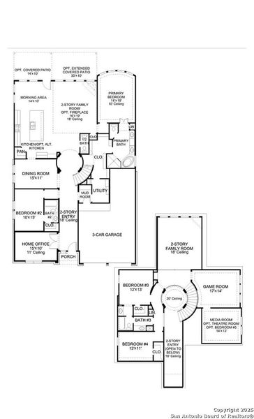 2D floor plan layout of this home in Hidden Canyon 55', San Antonio, TX (Image 2).