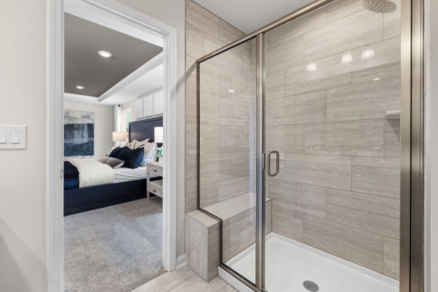 Furnished interior view inside a new home in Huxley, Apex (Image 23). Furnished interior view inside a new home in Huxley, Apex (Image 23).