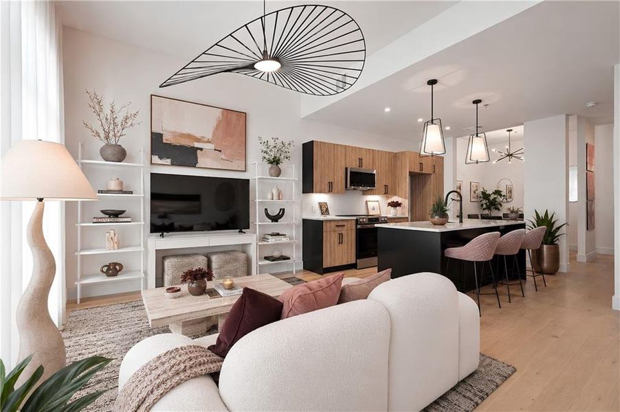 Furnished interior view inside a new home in , Atlanta (Image 19).