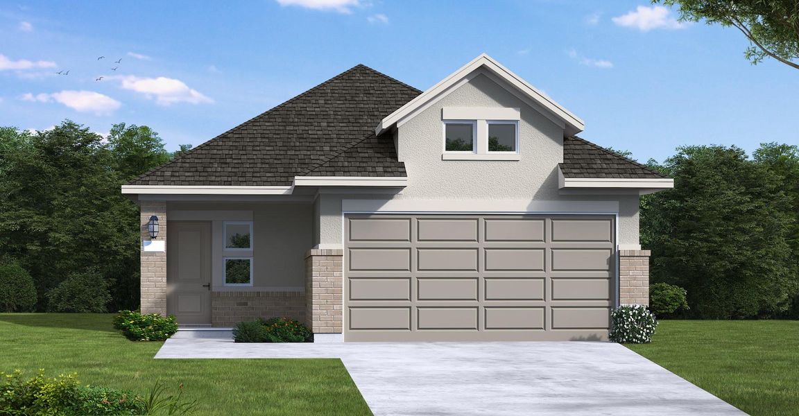Front exterior of a new home in Westridge Cove, Conroe, TX, highlighting curb appeal (Image 1). Front exterior of a new home in Westridge Cove, Conroe, TX, highlighting curb appeal (Image 1).