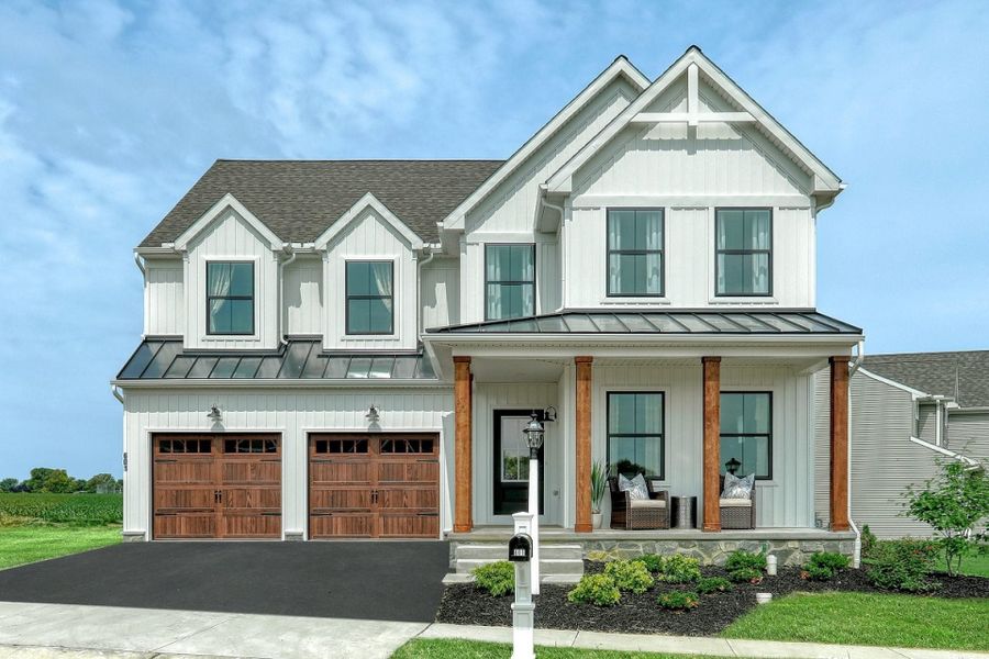 Representative exterior photo of a completed home built from the Manchester by Keystone Custom Homes in Preserve at Mayes Meadow, Cornelius, NC (Image 2).