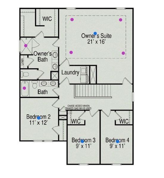 2D floor plan layout of this home in Stratford Station, Lebanon, TN (Image 3).