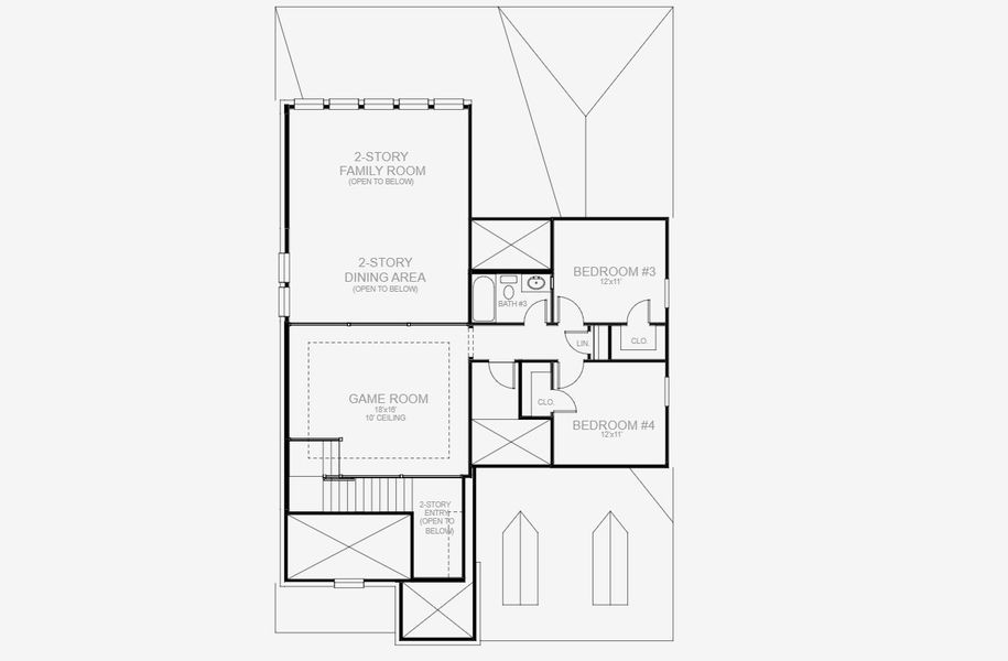 2D floor plan layout for the 2595W by Perry Homes in Juniper Springs 50', Lockhart, TX (Image 4).