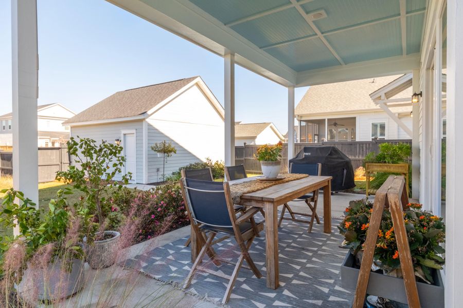 Exterior details and patio area of a home in Midtown at Nexton, Summerville (Image 26). Exterior details and patio area of a home in Midtown at Nexton, Summerville (Image 26).