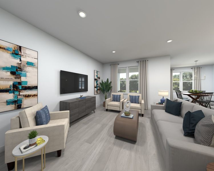 Rendering of the Bergamo Living Room.