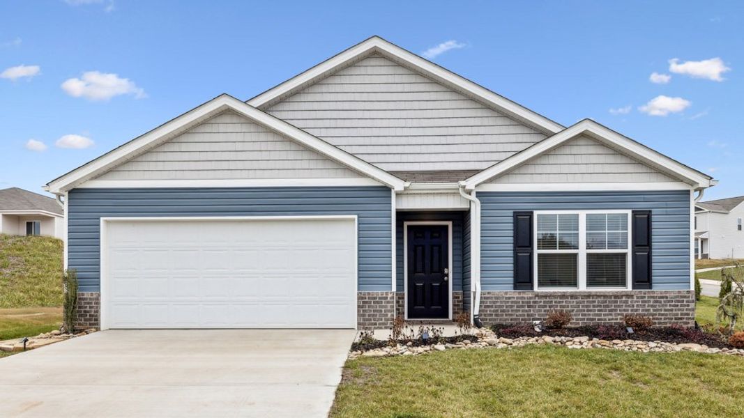 Representative exterior photo of a completed home built from the Cali by D.R. Horton in Johnson Farms, Greeneville, TN (Image 1).
