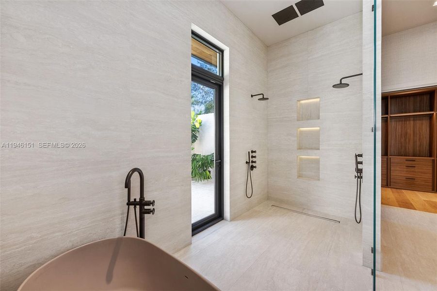 Maidstone Tub, Dual Graff Rain Showers, Graff Tub Filler and His and Hers Fixtures Maidstone Tub, Dual Graff Rain Showers, Graff Tub Filler and His and Hers Fixtures
