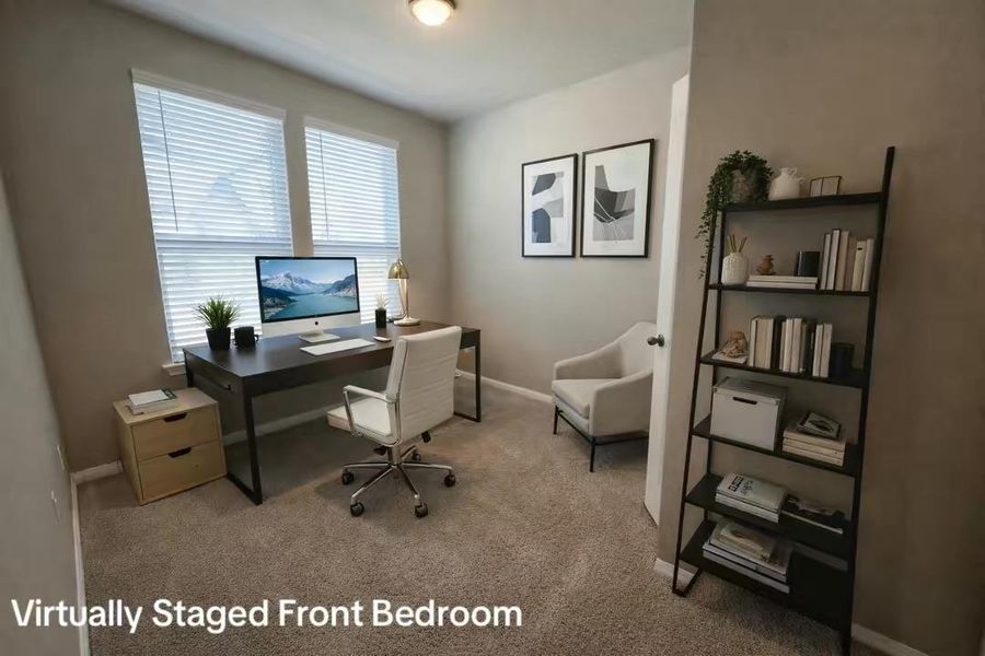 Front bedroom/office with closet. Home will have a single front window for the C elevation Front bedroom/office with closet. Home will have a single front window for the C elevation