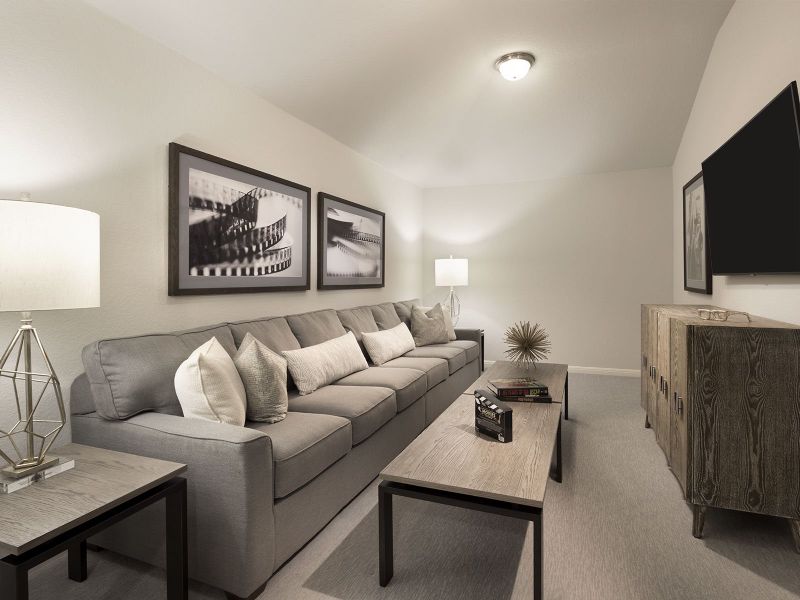 Furnished interior view inside a new home in Estancia Ranch - Classic Series, San Antonio (Image 9).