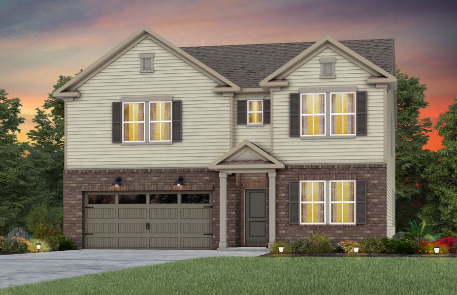 Front exterior of a new home in Bryton, Huntersville, NC, highlighting curb appeal (Image 10).