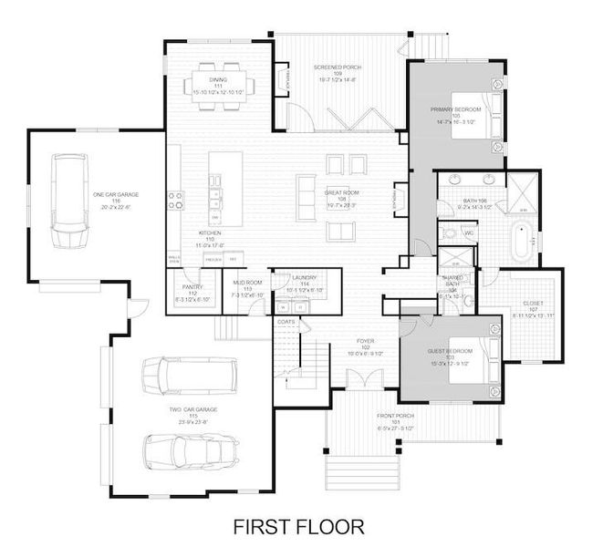 2D floor plan layout of this home in Bella Ridge, Fort Mill, SC (Image 2). 2D floor plan layout of this home in Bella Ridge, Fort Mill, SC (Image 2).
