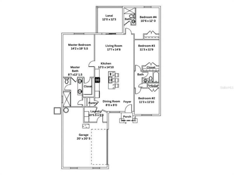 2D floor plan layout of this home in , Bartow, FL (Image 4).