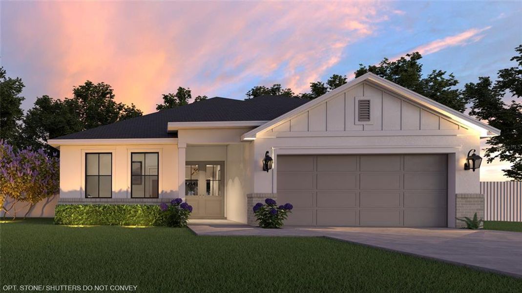 Front exterior of a new home in , Palm Bay, FL, highlighting curb appeal (Image 2).