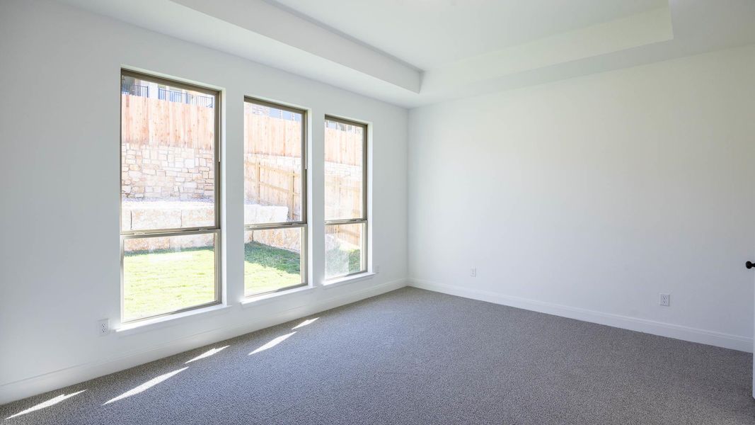 Carpeted spare room with a raised ceiling Carpeted spare room with a raised ceiling