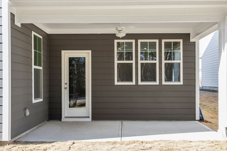 Exterior details and patio area of a home in Sweetbrier, Durham (Image 3).