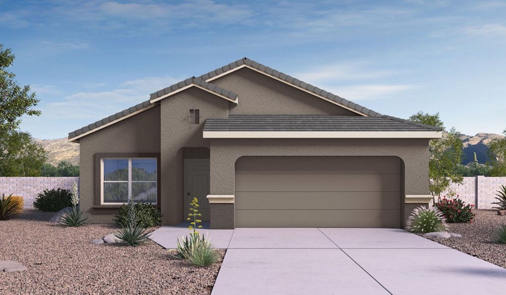 Representative exterior photo of a completed home built from the Parker by D.R. Horton in The Oasis at Rocking K, Vail, AZ (Image 2).