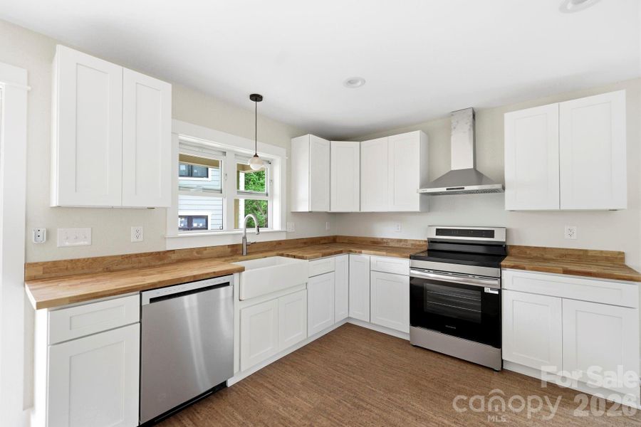 Kitchen with Butcher Block countertop