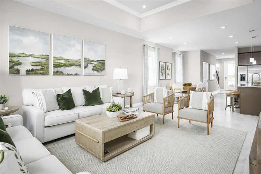 Representative furnished interior of a home built from the Grove by Ryan Homes in Malabar Springs, Palm Bay (Image 9).