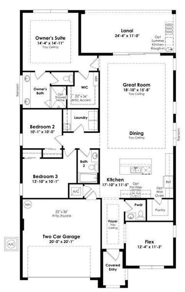 2D floor plan layout of this home in The Reserve at Victoria, Deland, FL (Image 4).