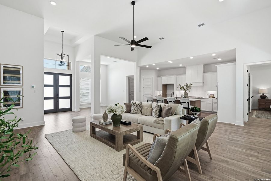 Furnished interior view inside a new home in Mesa Western, Cibolo (Image 15). Furnished interior view inside a new home in Mesa Western, Cibolo (Image 15).
