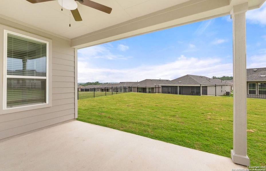 Exterior details and patio area of a home in Del Webb New Braunfels at Veramendi, New Braunfels (Image 3).
