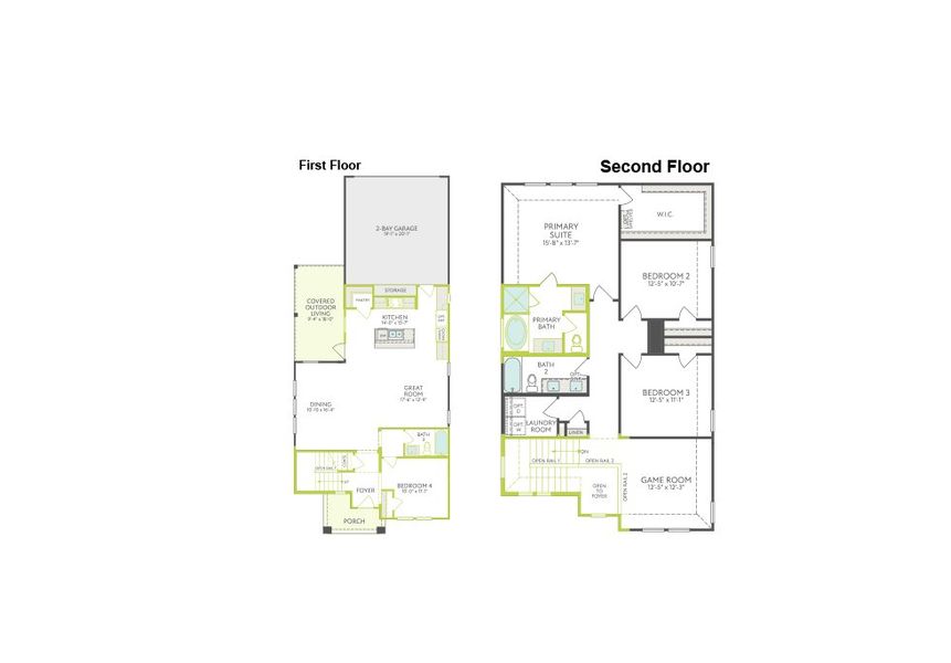 2D floor plan layout of this home in Painted Tree, McKinney, TX (Image 3).
