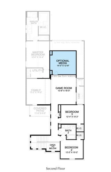 2D floor plan layout for the Adonia by Landon Homes in Fields - East Village, Frisco, TX (Image 18). 2D floor plan layout for the Adonia by Landon Homes in Fields - East Village, Frisco, TX (Image 18).