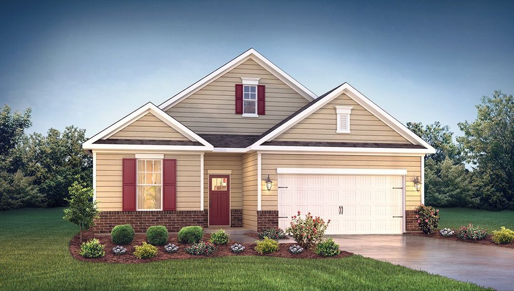 Representative exterior photo of a completed home built from the ROBINSON by D.R. Horton in Cottonwood Ridge, Piedmont, SC (Image 2).