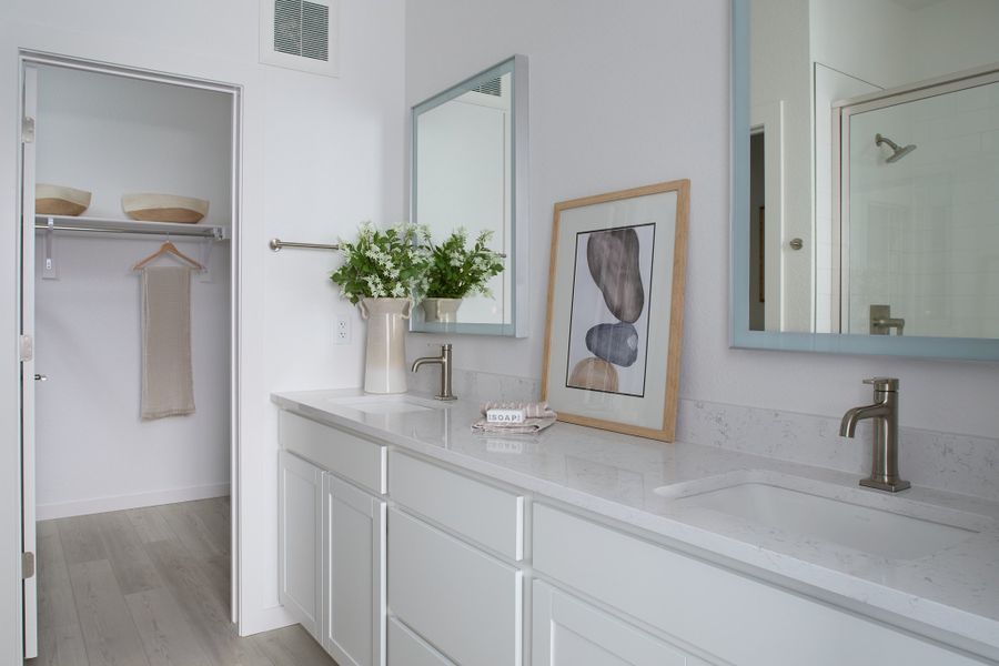 Furnished interior view inside a new home in Lyric at RidgeGate Condos, Lone Tree (Image 12).