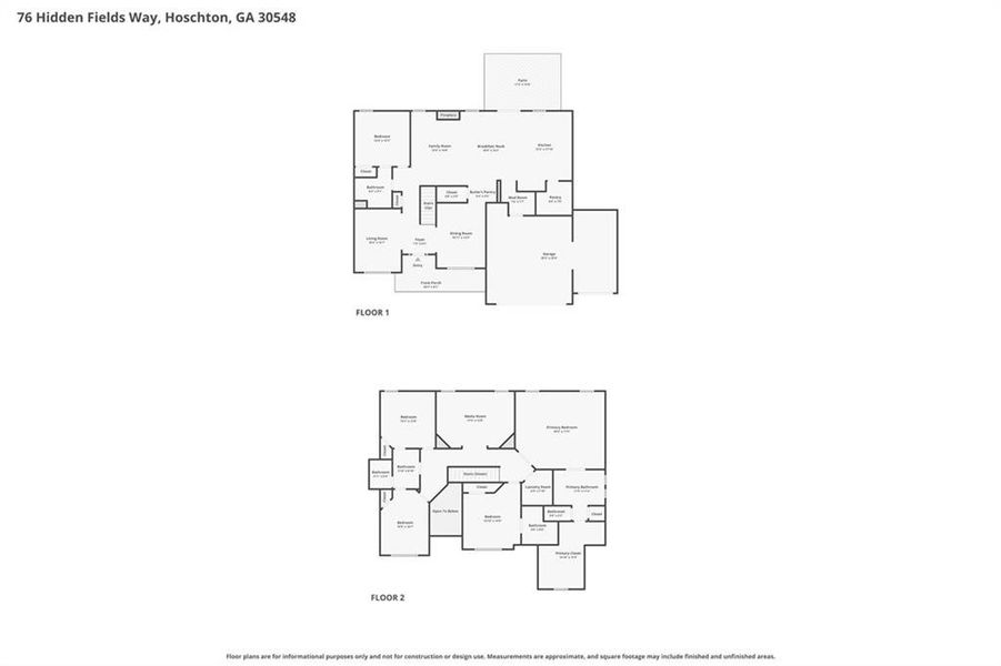 2D floor plan layout of this home in Hidden Fields, Hoschton, GA (Image 6).