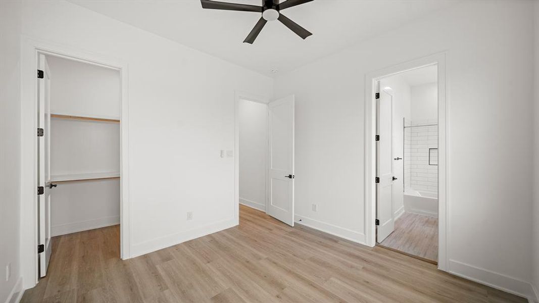 Spacious walk-in closet for the 3rd floor secondary bedroom.