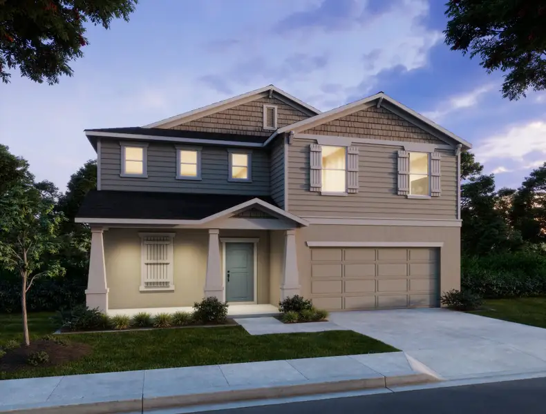 Representative exterior photo of a completed home built from the Hillcrest by Maronda Homes in Enclave At Seminole Palms, Palm Coast, FL (Image 2). Representative exterior photo of a completed home built from the Hillcrest by Maronda Homes in Enclave At Seminole Palms, Palm Coast, FL (Image 2).