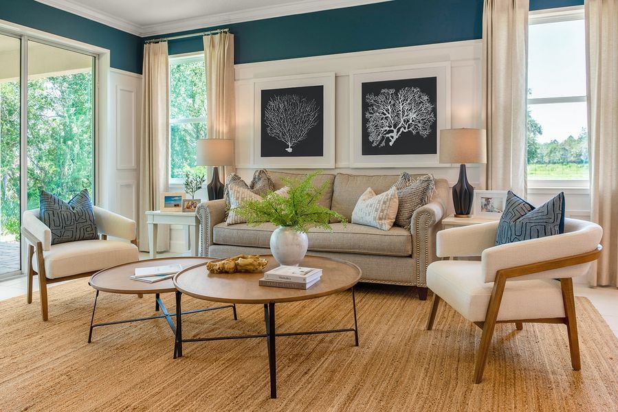 Representative furnished interior of a home built from the Hampton II by Park Square Residential in Leela Reserve, Tavares (Image 14).