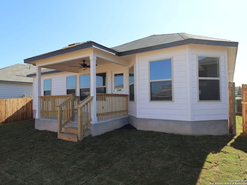 Exterior details and patio area of a home in Winding Brook, San Antonio (Image 3).