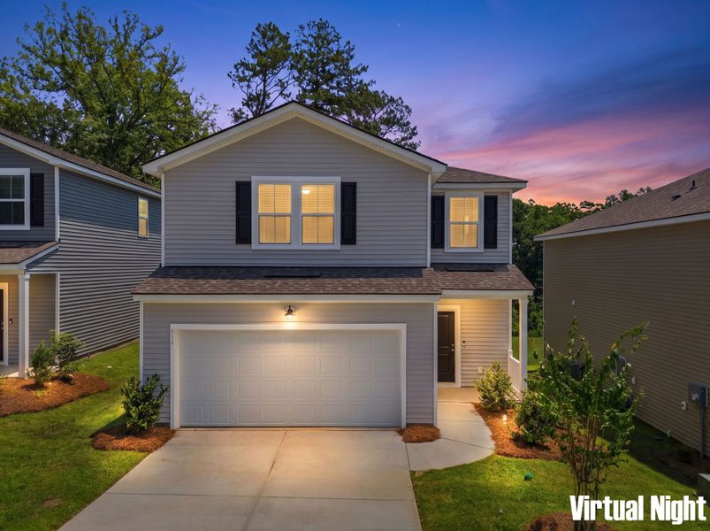 Front exterior of a new home in Grand Arbor, Blythewood, SC, highlighting curb appeal (Image 20). Front exterior of a new home in Grand Arbor, Blythewood, SC, highlighting curb appeal (Image 20).