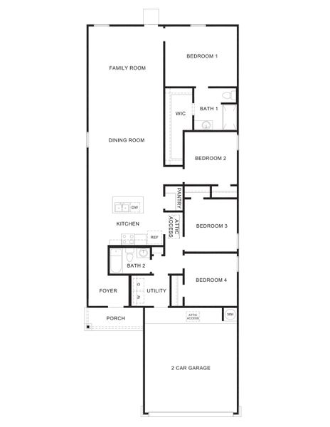 2D floor plan layout for the Estero by D.R. Horton in The Canopies, Splendora, TX (Image 3).