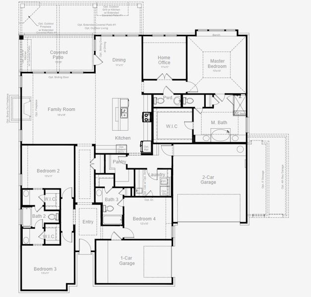 2D floor plan layout for the Aransas by Scott Felder Homes in Caliterra, Dripping Springs, TX (Image 3). 2D floor plan layout for the Aransas by Scott Felder Homes in Caliterra, Dripping Springs, TX (Image 3).
