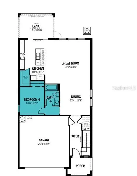 2D floor plan layout of this home in Sanderling, Palmetto, FL (Image 3).