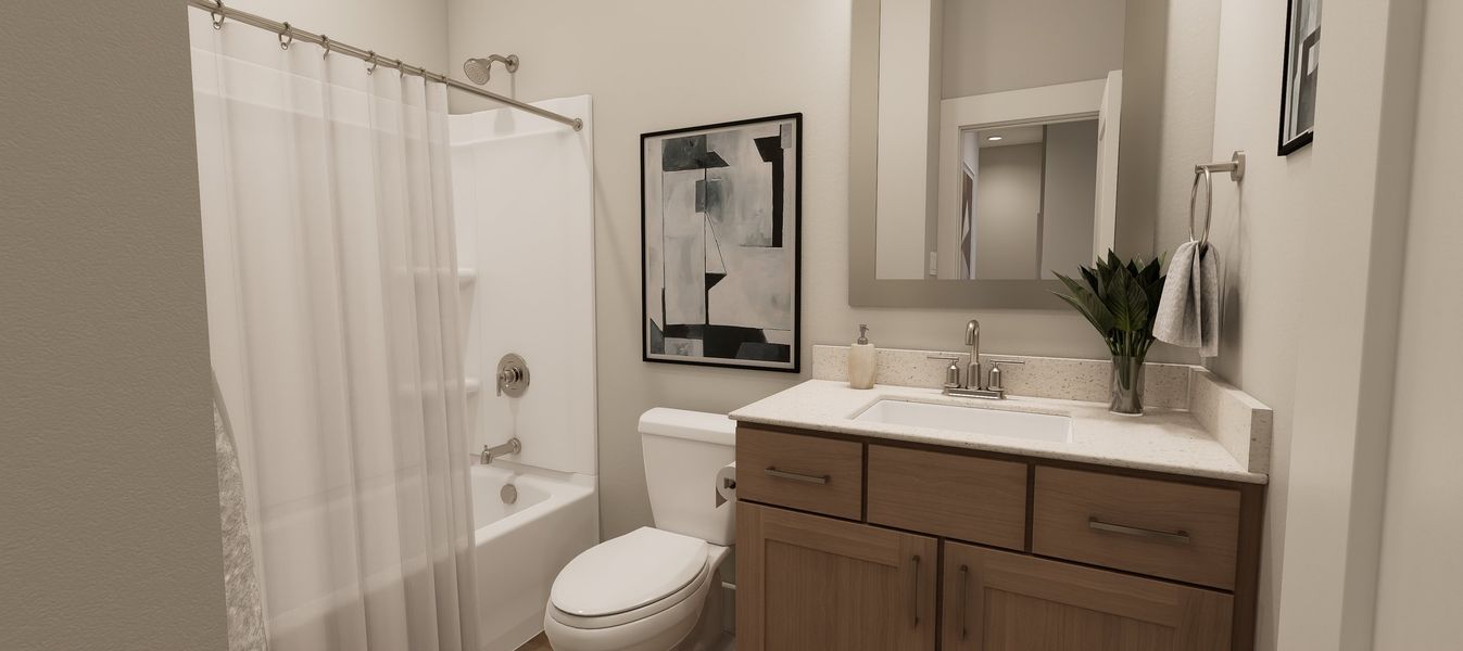 Representative furnished interior of a home built from the Cora - Midtown Collection by Baker Residential in Atwater Station - Midtown Collection, Fuquay Varina (Image 18).