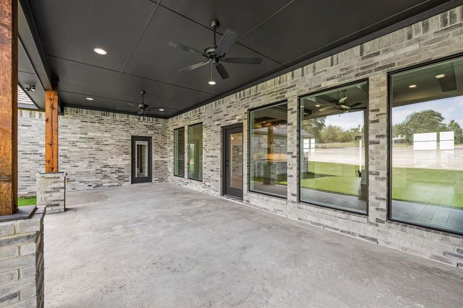 View of patio / terrace featuring ceiling fan View of patio / terrace featuring ceiling fan