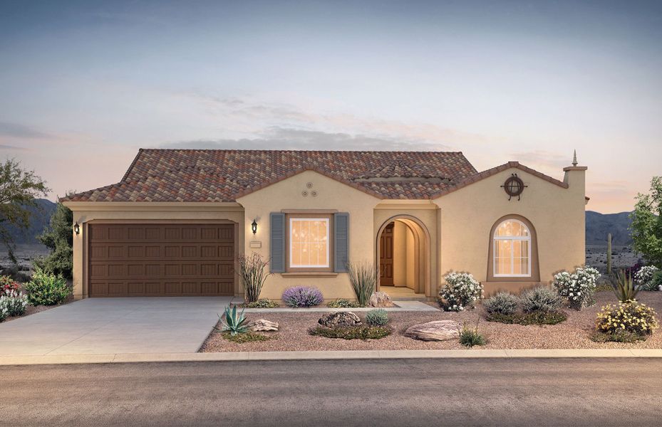 Representative exterior photo of a completed home built from the Voyage by Del Webb in Sun City Anthem at Merrill Ranch, Florence, AZ (Image 2).