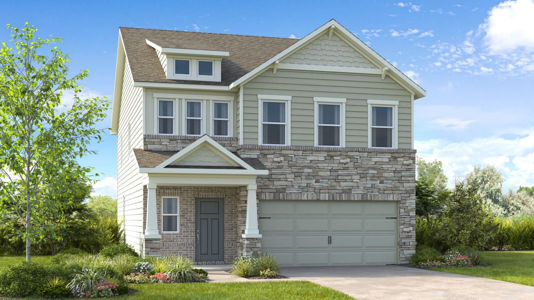 Representative exterior photo of a completed home built from the Denton by Taylor Morrison in Heritage River, Euharlee, GA (Image 19).