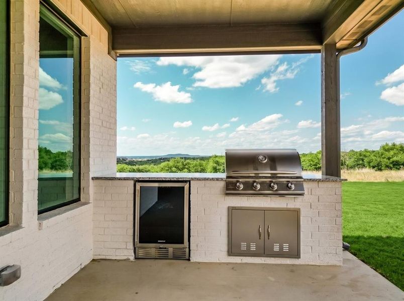 Propane Grill and beverage cooler. Propane Grill and beverage cooler.