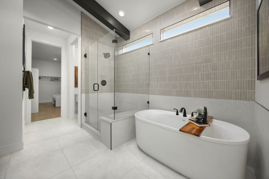 Tub and separate shower at primary bath