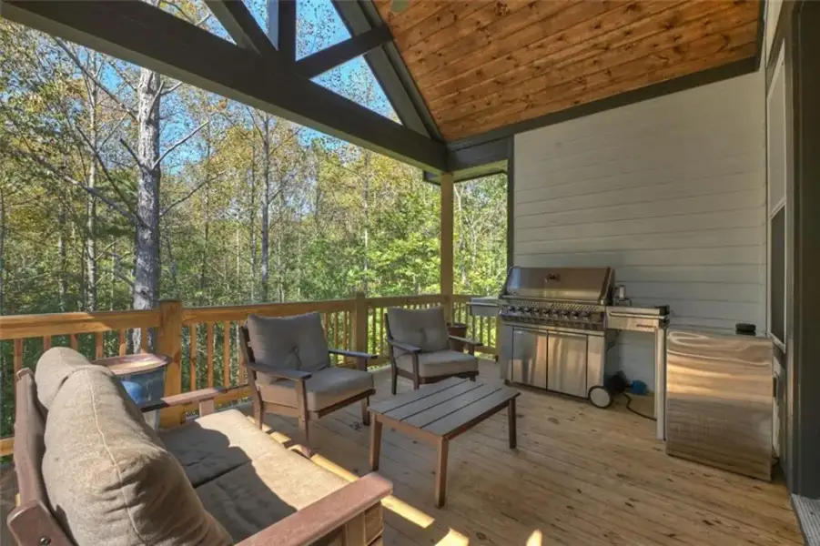 Exterior details and patio area of a home in , Ellijay (Image 19).