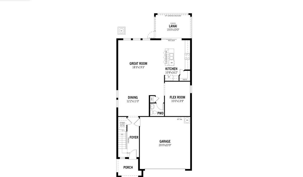 2D floor plan layout for the Woodruff by Mattamy Homes in Summerlit, Naples, FL (Image 4).